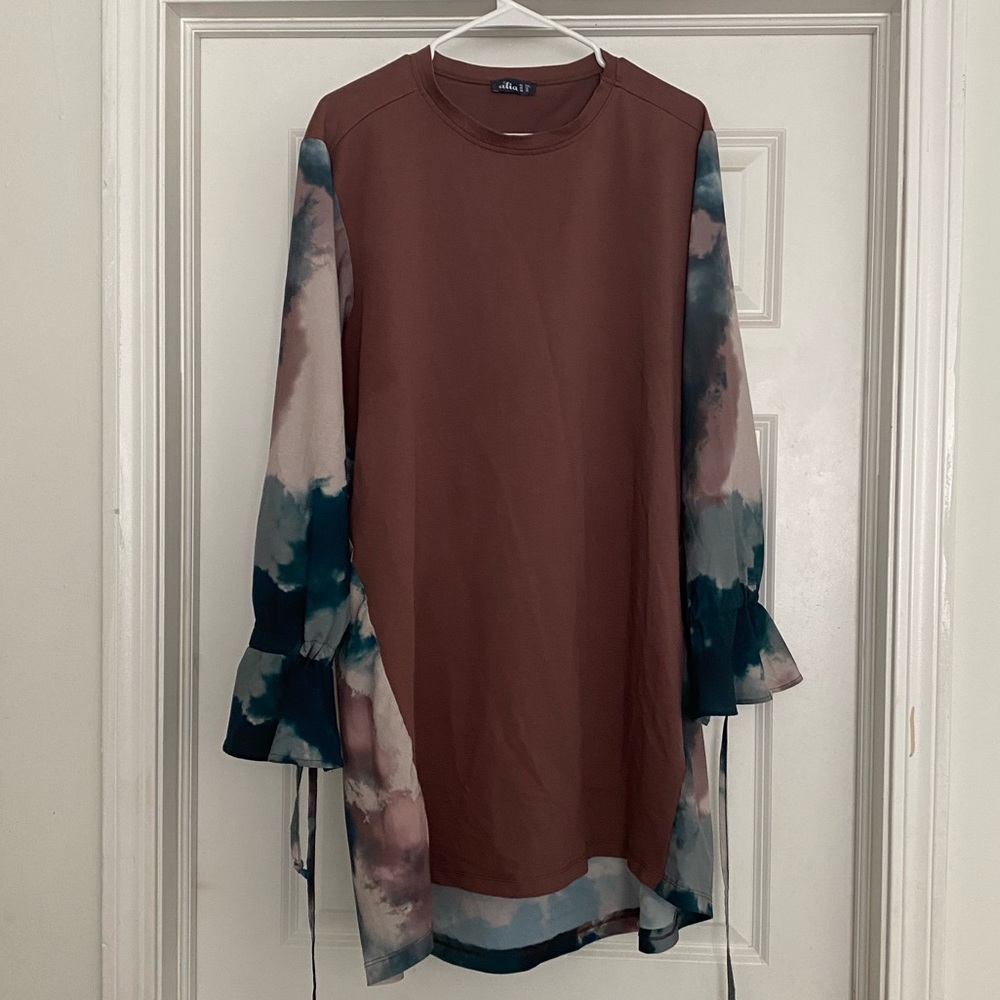 Oversized sweatshirt tie-dye tunic